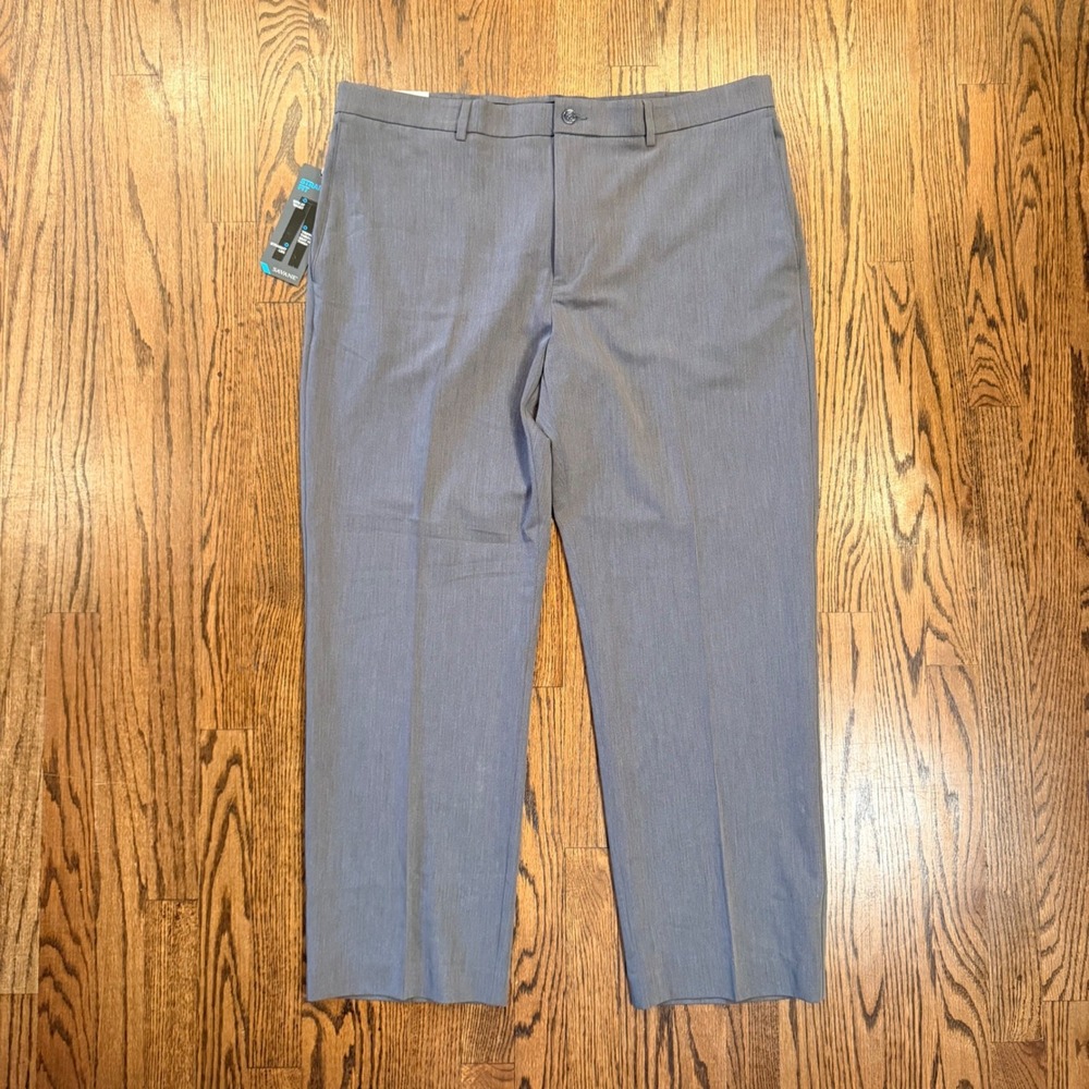 Savane Complete Comfort 4-Way Stretch Dress‎ Pants 38x29 Grey Straight Fit